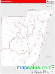 Calhoun County, FL Zip Code Wall Map