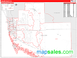 Collier County, FL Zip Code Wall Map