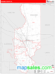 Columbia County, FL Wall Map