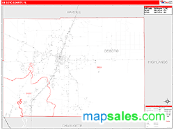 DeSoto County, FL Wall Map