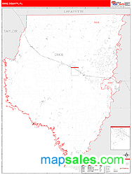 Dixie County, FL Zip Code Wall Map