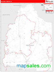 Gilchrist County, FL Zip Code Wall Map