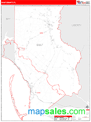 Gulf County, FL Zip Code Wall Map