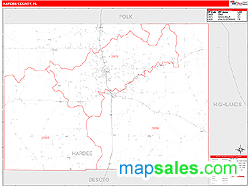 Hardee County, FL Zip Code Wall Map