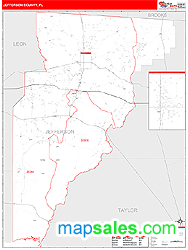 Jefferson County, FL Wall Map