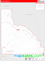 Lafayette County, FL Wall Map