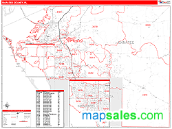 Manatee County, FL Zip Code Wall Map