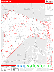 Nassau County, FL Zip Code Wall Map