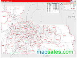 Orange County, FL Zip Code Wall Map