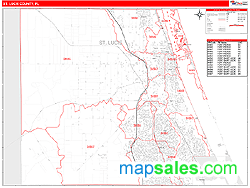 St Lucie County Fl Zip Code Wall Map By Marketmaps From