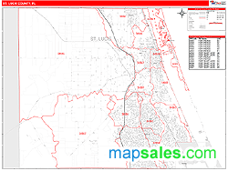 St. Lucie County, FL Zip Code Wall Map