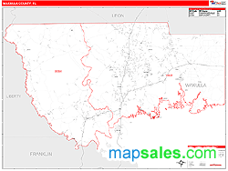 Wakulla County, FL Wall Map