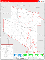 Appling County, GA Zip Code Wall Map
