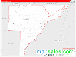 Baker County, GA Zip Code Wall Map