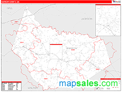 Barrow County, GA Zip Code Wall Map