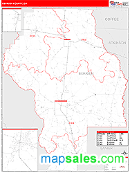 Berrien County, GA Zip Code Wall Map