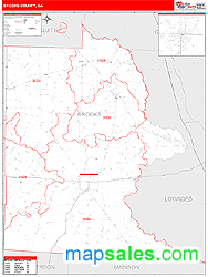 Brooks County, GA Zip Code Wall Map