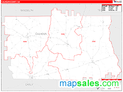 Calhoun County, GA Zip Code Wall Map