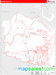 Camden County, GA Zip Code Wall Map