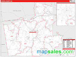 Carroll County, GA Zip Code Wall Map