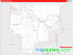 Catoosa County, GA Zip Code Wall Map