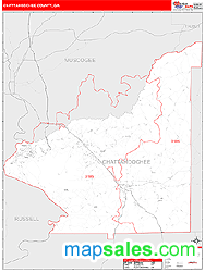 Chattahoochee County, GA Zip Code Wall Map
