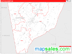 Chattooga County, GA Zip Code Wall Map