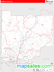 Cherokee County, GA Zip Code Wall Map