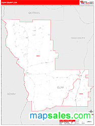 Clay County, GA Zip Code Wall Map