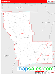 Clay County, GA Wall Map