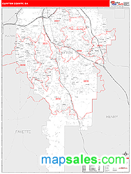 Clayton County, GA Zip Code Wall Map