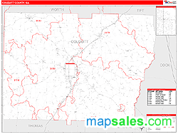 Colquitt County, GA Zip Code Wall Map