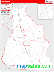 Cook County, GA Zip Code Wall Map