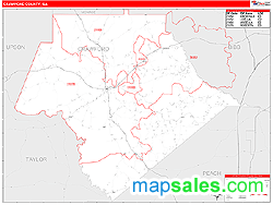 Crawford County, GA Zip Code Wall Map