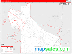 Dawson County, GA Zip Code Wall Map