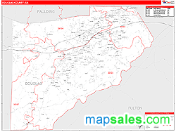 Douglas County, GA Zip Code Wall Map