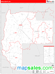 Early County, GA Zip Code Wall Map