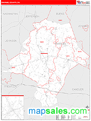 Emanuel County, GA Zip Code Wall Map