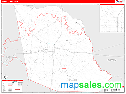 Evans County, GA Zip Code Wall Map