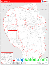 Fayette County, GA Zip Code Wall Map