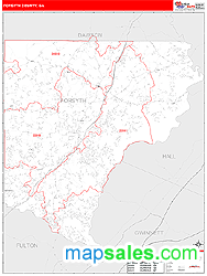 Forsyth County, GA Zip Code Wall Map