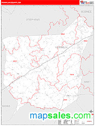 Franklin County, GA Zip Code Wall Map