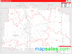 Gordon County, GA Zip Code Wall Map