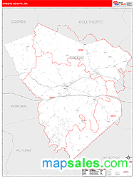 Greene County, GA Wall Map