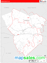 Greene County, GA Zip Code Wall Map