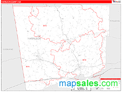 Haralson County, GA Zip Code Wall Map