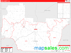 Irwin County, GA Zip Code Wall Map