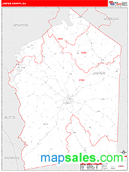 Jasper County, GA Zip Code Wall Map