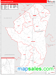 Jefferson County, GA Wall Map