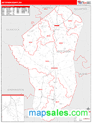 Jefferson County, GA Zip Code Wall Map